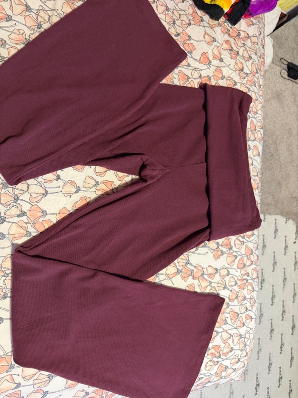No Boundaries Maroon/Wine Fold-Over Waist Leggings